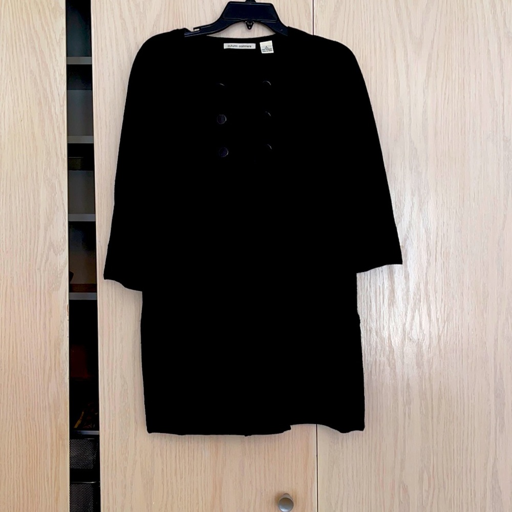 Black cashmere sweater coat